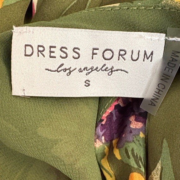Dress Forum Satin Silky Summer elegant Olive and Floral Women's Dress - Picture 3 of 3